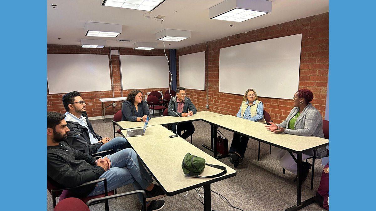 Hammad Nadeem, Abdur Rahman and Senior Program Manager Christina Theodorou discuss the Liberty co-packing facility project with stakeholders.